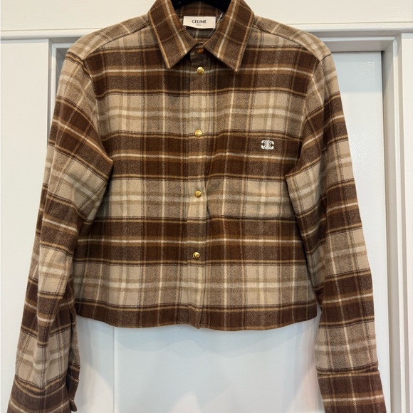 Celine Brown and Cream Plaid flannel - Picture 1 of 6
